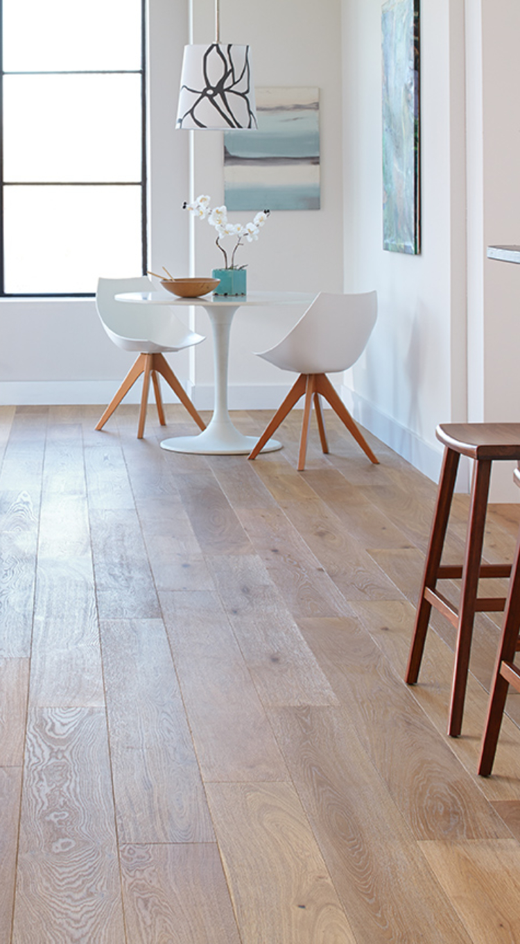 installed hardwood flooring in kitchen